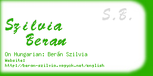 szilvia beran business card