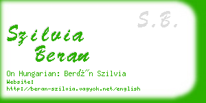 szilvia beran business card